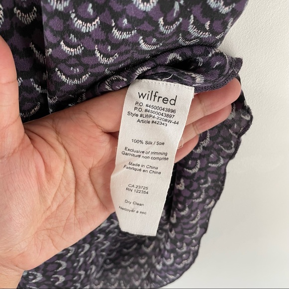 Wilfred Minou silk Camisole - purple feather print, Size Small - Picture 5 of 8